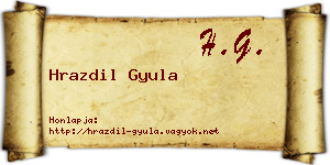 Hrazdil Gyula névjegykártya